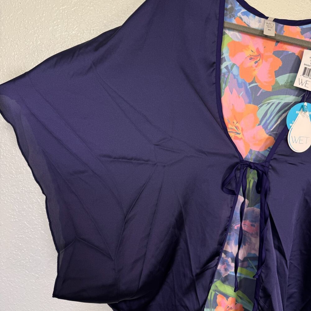 Wet Swimwear Womens Medium Large Floral Cover Up Kimono Boho Resort Cruise NEW - Picture 4 of 9
